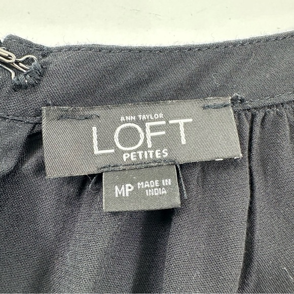 LOFT Embroidered Romper Petite Medium Long Sleeve Jumpsuit Boho Black Red - Picture 7 of 10